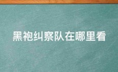 黑袍纠察队在哪里看 