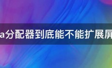 vga分配器到底能不能扩展屏幕 