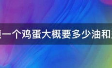 煎一个鸡蛋大概要多少油和盐 