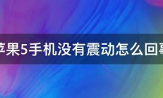 苹果5手机没有震动怎么回事 