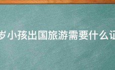 三岁小孩出国旅游需要什么证件 