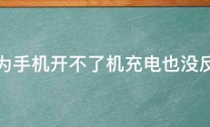 华为手机开不了机充电也没反应 