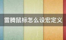 雷腾鼠标怎么设宏定义 