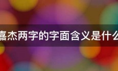 嘉杰两字的字面含义是什么 