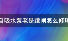 自吸水泵老是跳闸怎么修理 