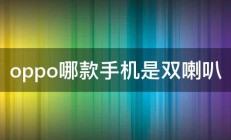 oppo哪款手机是双喇叭 