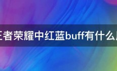 王者荣耀中红蓝buff有什么用 