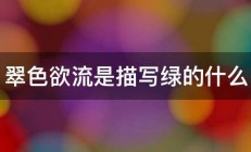 翠色欲流是描写绿的什么 