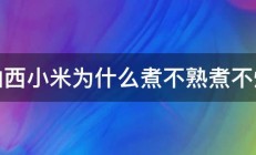 山西小米为什么煮不熟煮不烂 