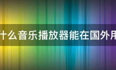 什么音乐播放器能在国外用 