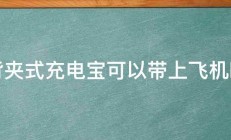 背夹式充电宝可以带上飞机吗 