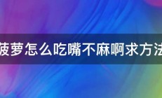 菠萝怎么吃嘴不麻啊求方法 