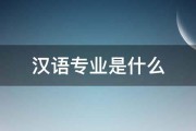 汉语专业是什么 