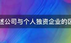 简述公司与个人独资企业的区别 