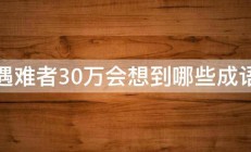 遇难者30万会想到哪些成语 