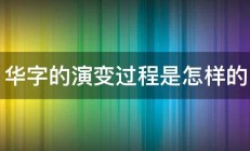 华字的演变过程是怎样的 