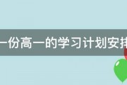 求一份高一的学习计划安排表 