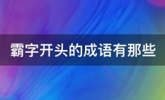 霸字开头的成语有那些 