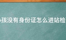 小孩没有身份证怎么进站检票 