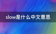 slow是什么中文意思 