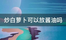 炒白萝卜可以放酱油吗 