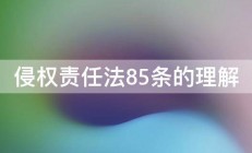 侵权责任法85条的理解 