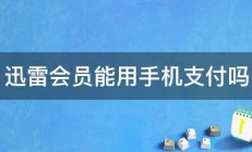 迅雷会员能用手机支付吗 