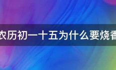 农历初一十五为什么要烧香 