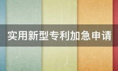 实用新型专利加急申请 