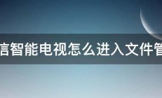 海信智能电视怎么进入文件管理 