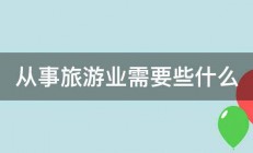 从事旅游业需要些什么 