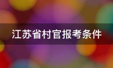 江苏省村官报考条件 