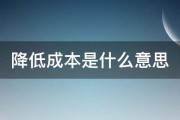 降低成本是什么意思 