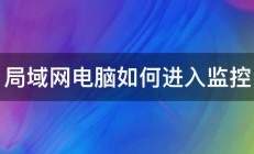 局域网电脑如何进入监控 