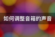 如何调整音箱的声音 