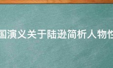 三国演义关于陆逊简析人物性格 