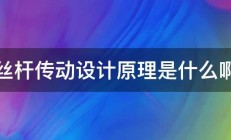 丝杆传动设计原理是什么啊 