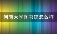 河南大学图书馆怎么样 