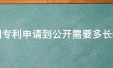 发明专利申请到公开需要多长时间 