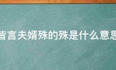 皆言夫婿殊的殊是什么意思 