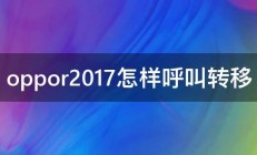 oppor2017怎样呼叫转移 