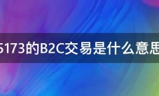 5173的B2C交易是什么意思 