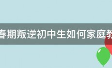 青春期叛逆初中生如何家庭教育 