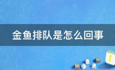 金鱼排队是怎么回事 