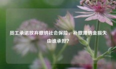 员工承诺放弃缴纳社会保险，补缴滞纳金损失由谁承担？