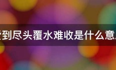 爱到尽头覆水难收是什么意思 