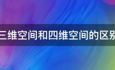 三维空间和四维空间的区别 