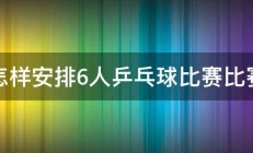 怎样安排6人乒乓球比赛比赛 