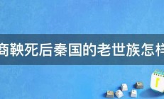 商鞅死后秦国的老世族怎样 