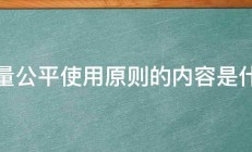 流量公平使用原则的内容是什么 